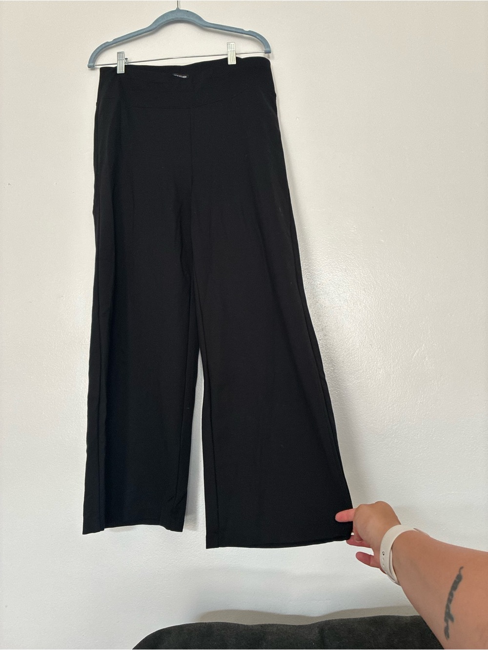 Eileen Fisher stretchy black wide leg pants